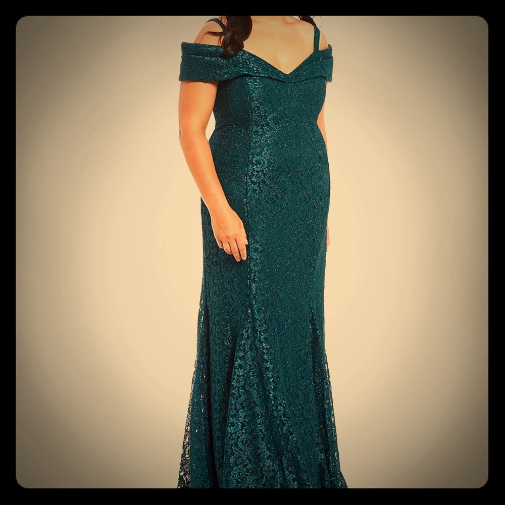 Black RM Richards lace evening dress